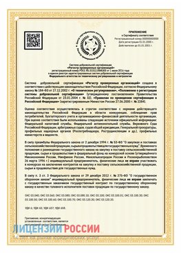 Приложение к сертификату для ИП Кириши Сертификат СТО 03.080.02033720.1-2020
